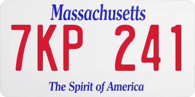 MA license plate 7KP241