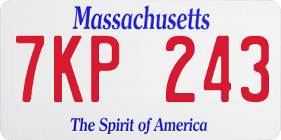 MA license plate 7KP243