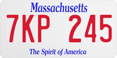 MA license plate 7KP245