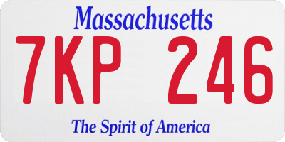 MA license plate 7KP246