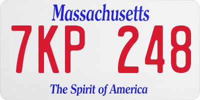 MA license plate 7KP248