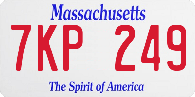MA license plate 7KP249