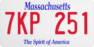 MA license plate 7KP251