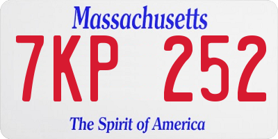 MA license plate 7KP252