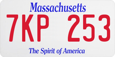 MA license plate 7KP253