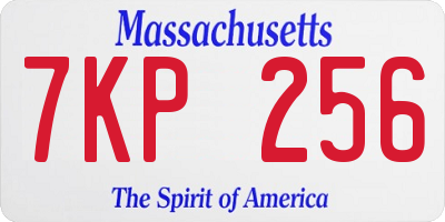 MA license plate 7KP256