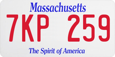 MA license plate 7KP259