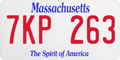 MA license plate 7KP263
