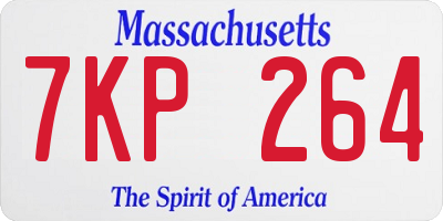 MA license plate 7KP264