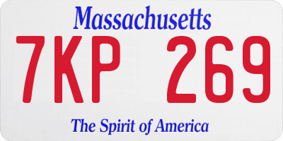 MA license plate 7KP269