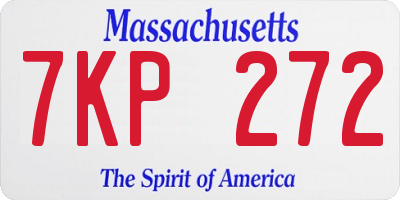 MA license plate 7KP272