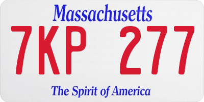 MA license plate 7KP277