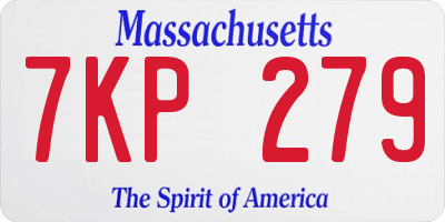 MA license plate 7KP279