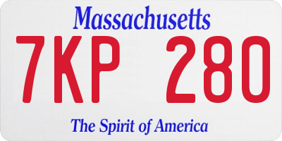MA license plate 7KP280