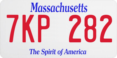 MA license plate 7KP282