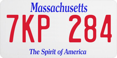 MA license plate 7KP284