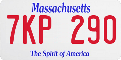 MA license plate 7KP290