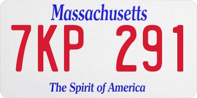 MA license plate 7KP291