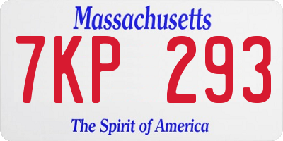 MA license plate 7KP293