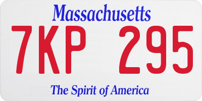 MA license plate 7KP295