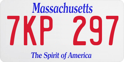 MA license plate 7KP297