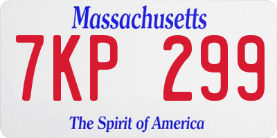 MA license plate 7KP299