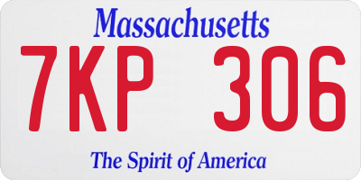 MA license plate 7KP306