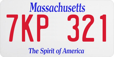 MA license plate 7KP321