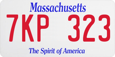 MA license plate 7KP323