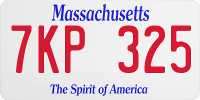 MA license plate 7KP325