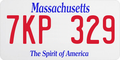 MA license plate 7KP329