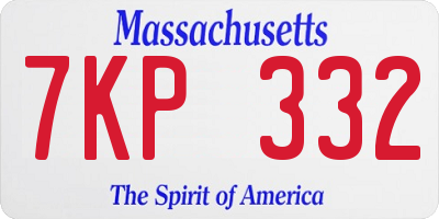 MA license plate 7KP332
