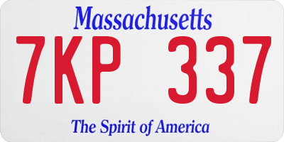 MA license plate 7KP337