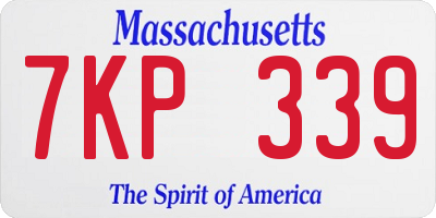MA license plate 7KP339