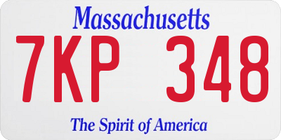 MA license plate 7KP348