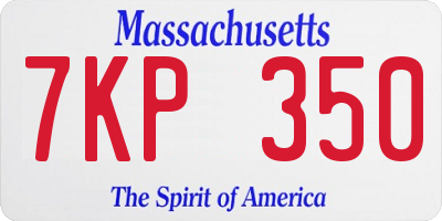 MA license plate 7KP350