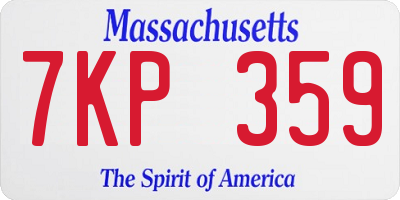 MA license plate 7KP359