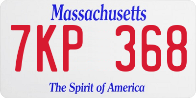 MA license plate 7KP368