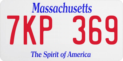 MA license plate 7KP369