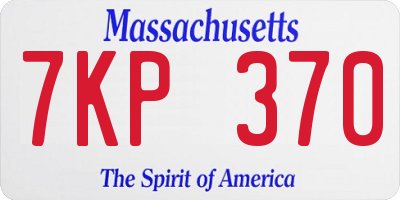 MA license plate 7KP370
