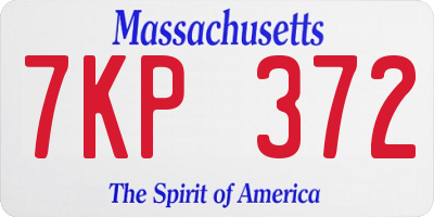 MA license plate 7KP372