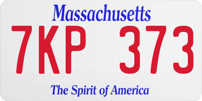 MA license plate 7KP373