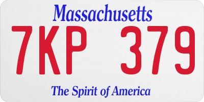 MA license plate 7KP379