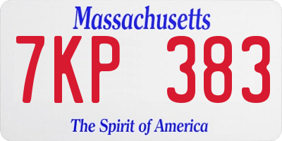 MA license plate 7KP383