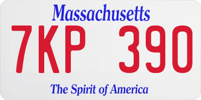 MA license plate 7KP390