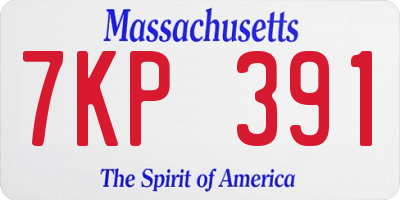 MA license plate 7KP391