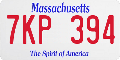 MA license plate 7KP394