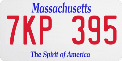 MA license plate 7KP395