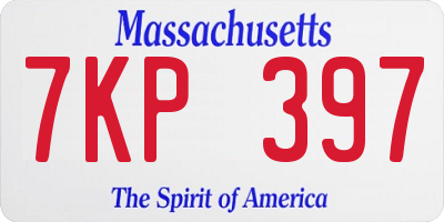 MA license plate 7KP397