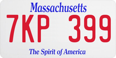 MA license plate 7KP399